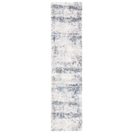 Safavieh 2 x 6 ft. Berber Shag 200 Power Loomed Runner Area Rug; Ivory & Charcoal BER276A-26